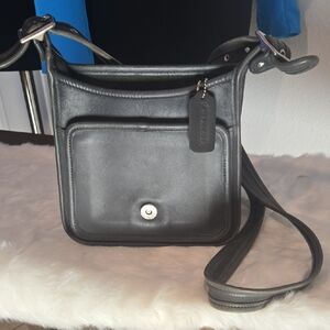 Coach Dark Gray Leather Messenger Bag